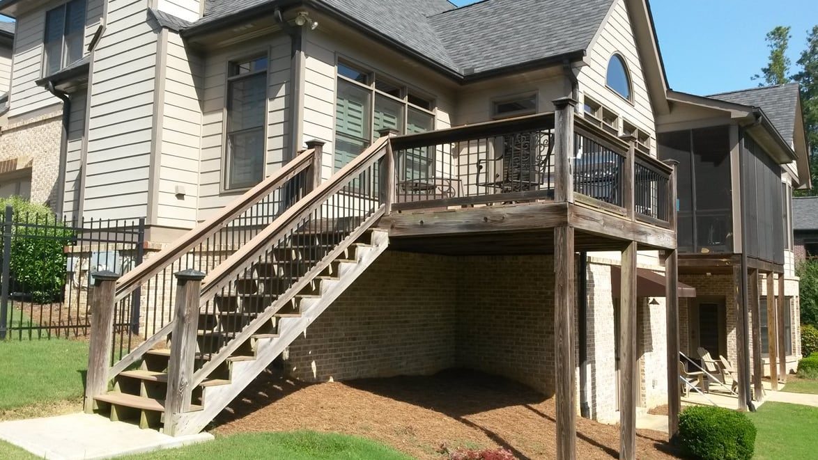 Two-level deck and stairs