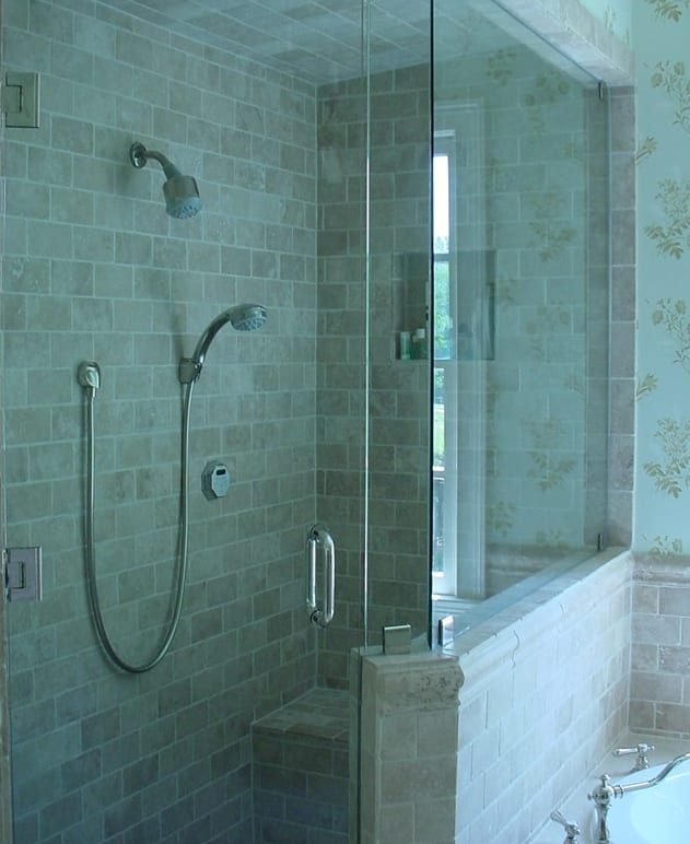 Frameless glass walk-in shower